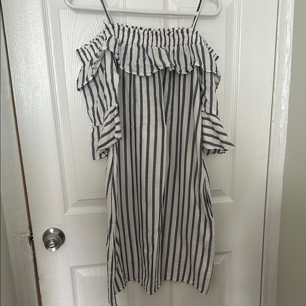 Striped Off-Shoulder Dress